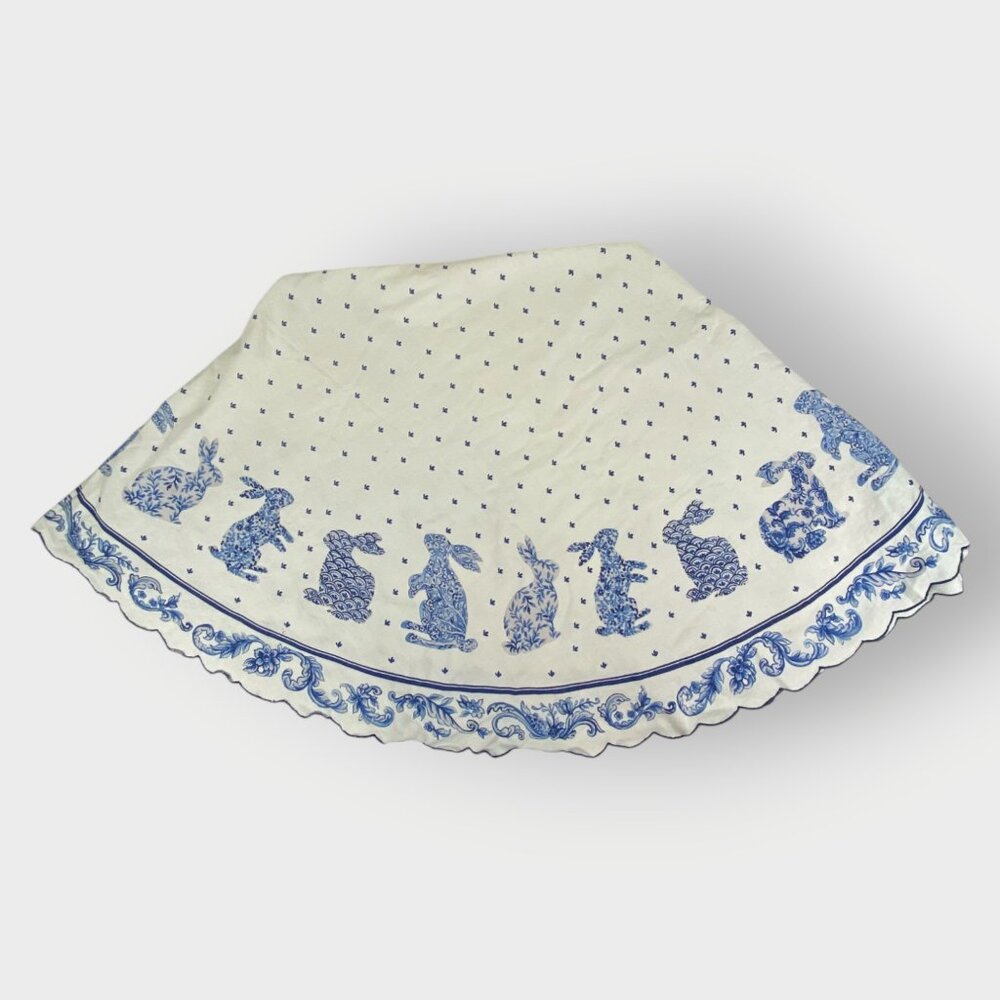 Rachel Roy Cotton Bunny Tablecloth | 72 in x 64 in | Easter Spring